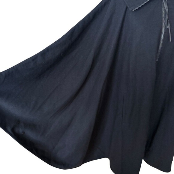 Preach Cape Coat Black Funnel Neck Zip Up Oversized Poncho Size L NWOT - Picture 11 of 11